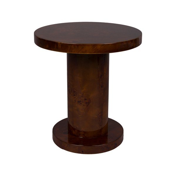 Măsuță auxiliară rotundă cu aspect de lemn de nuc ø 46 cm Quinn – Dutchbone