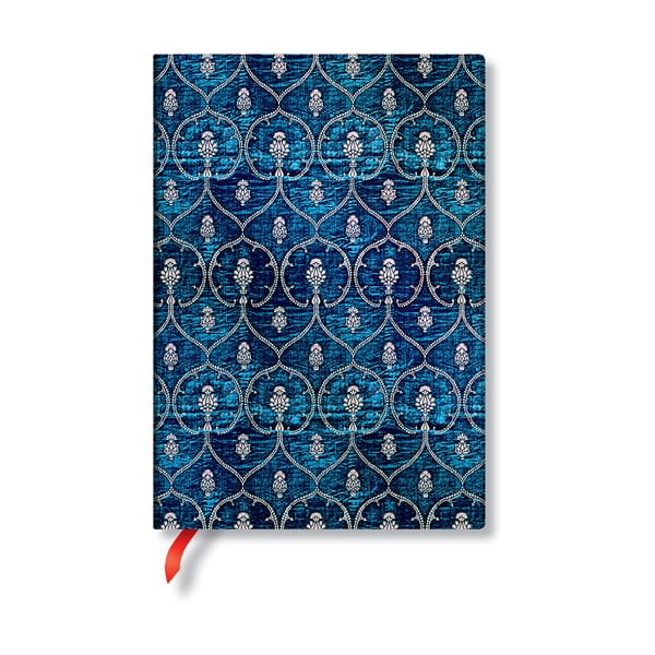 Agendă dictando cu copertă tare Paperblanks Blue Velvet, 144 file, albastru