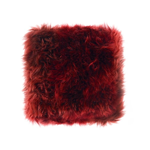 Pernă din blană de oaie Royal Dream Sheepskin, 45 x 45 cm, roșu