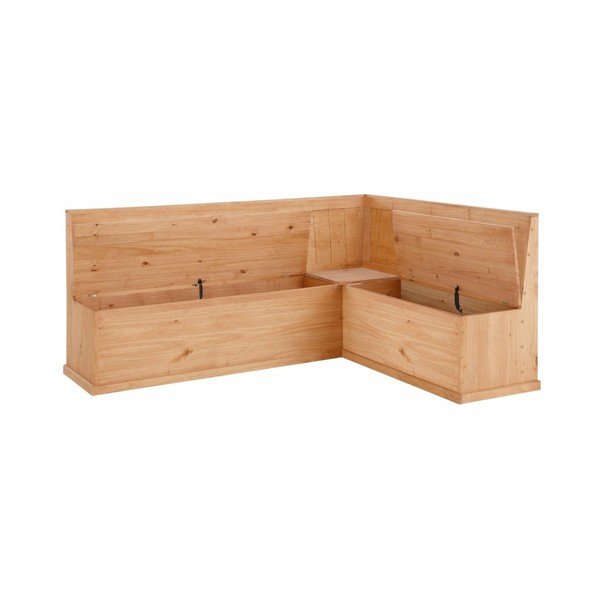 Bancă de colț din lemn de pin, cu spațiu de depozitare Støraa Silas-image-2