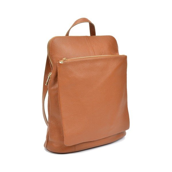 Rucsac din piele Isabella Rhea Maria, maro coniac-image-4