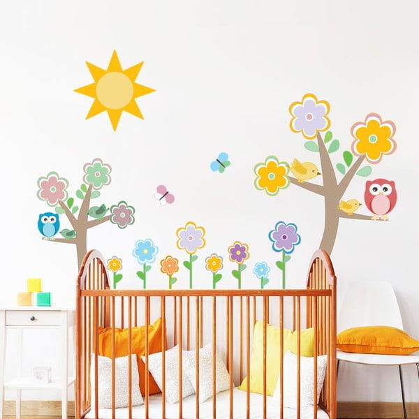 Set autocolante de perete pentru camera copiilor Ambiance Flowers Tree