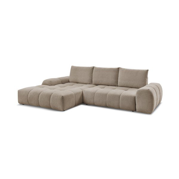 Colțar taupe extensibil/cu spațiu de depozitare cu tapițerie din chenille (cu colț pe partea stângă/cu șezlong) Everest – Bobochic Paris-image-3