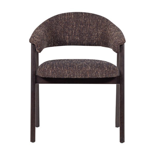 Scaun de dining maro închis cu cotiere tapițat Tunar – WOOOD-image-2