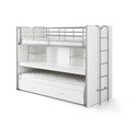 Pat pentru copii  alb supraetajat/cu extensie suplimentară cu spațiu de depozitare cu somieră 90x200 cm Bonny – Vipack