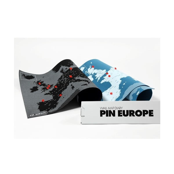 Hartă a Europei de perete Palomar Pin World, 100 x 80 cm, negru-image-2