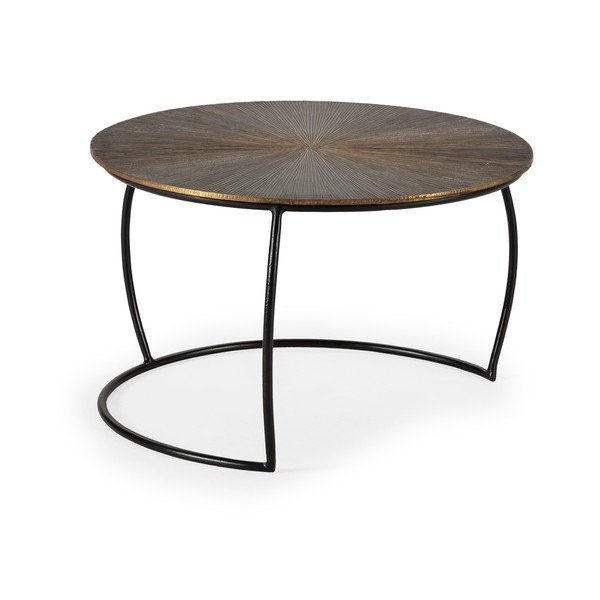 Măsuță de cafea aurie rotundă cu aspect mat ø 70 cm Selene – MOME-image-2