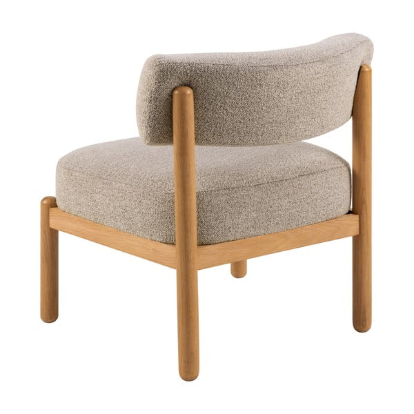 Fotoliu bej cu tapițerie din țesătură bouclé Burley – Actona-image-2