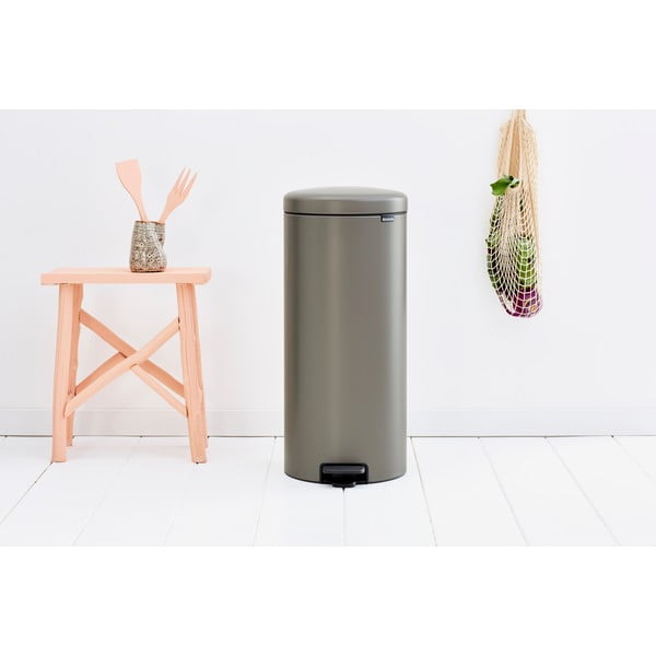 Coș de gunoi gri cu pedală din oțel 30 l NewIcon – Brabantia-image-1