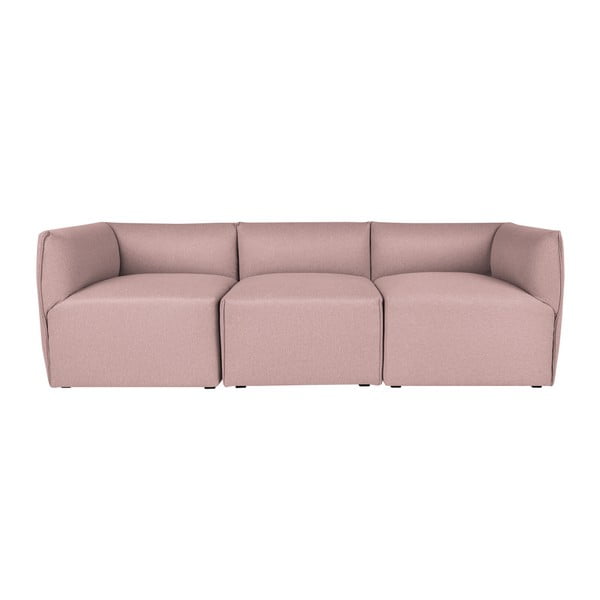 Canapea modulară cu 3 locuri Norrsken Ollo, roz