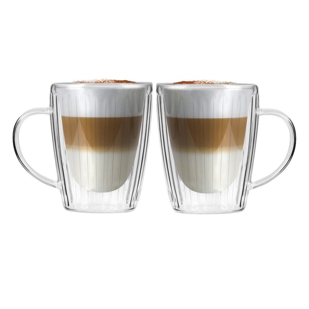 Căni 2 buc. pentru cappuccino din sticlă 250 ml Livio Duo – Vialli Design