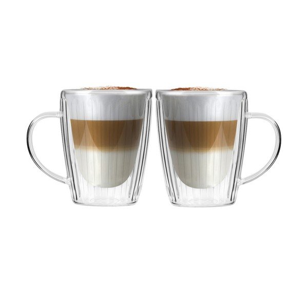 Căni 2 buc. pentru cappuccino din sticlă 250 ml Livio Duo – Vialli Design