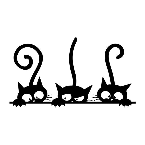 Autocolant pentru perete Ambiance Funny Cats Trio, 20 x 35 cm-image-2