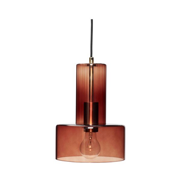 Lustră maro cu intensitate reglabilă cu abajur din sticlă ø 20 cm Ripple – Hübsch