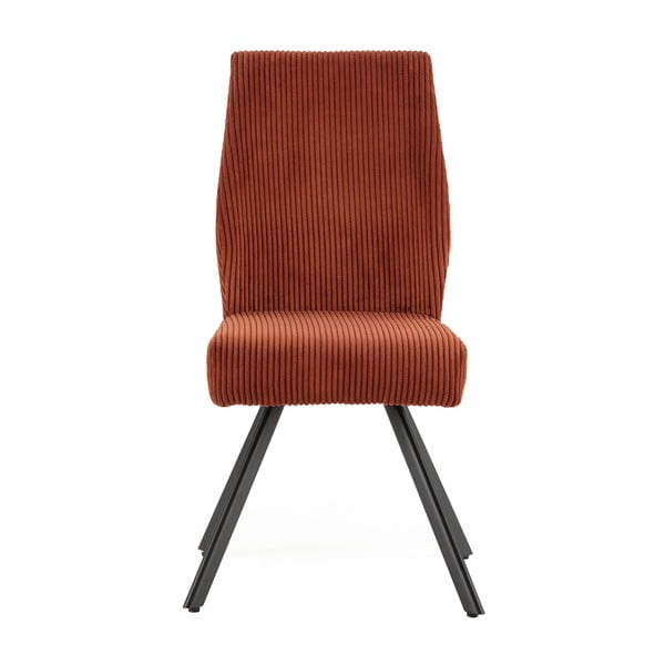 Scaune de dining portocalii 2 buc. din catifea reiată Anibal – Marckeric-image-2