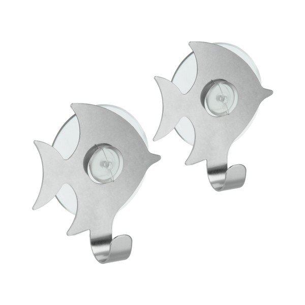 Set 2 cârlige cu ventuză Metaltex Pesce-image-1