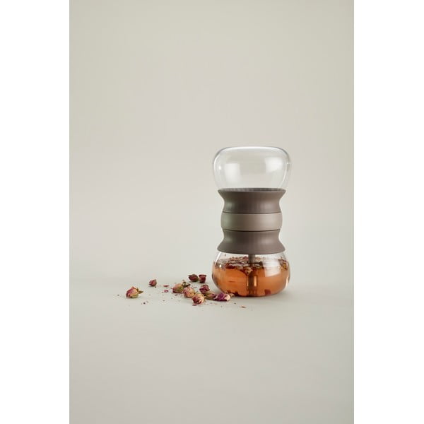 Ceainic maro deschis cu filtru din sticlă 500 ml – Lékué-image-3