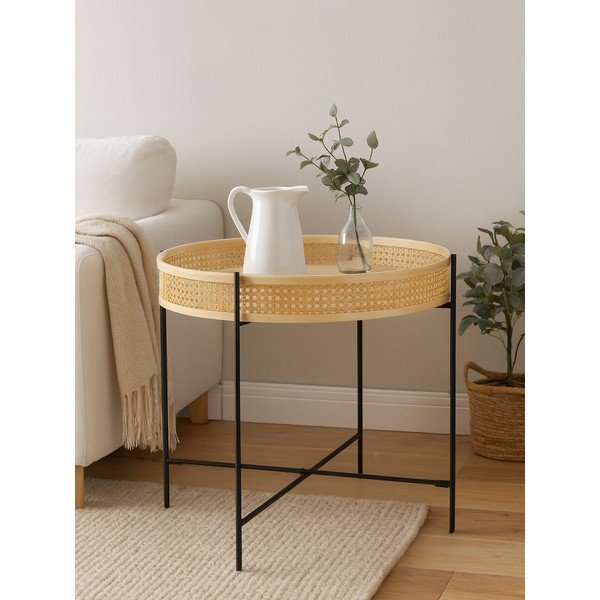 Măsuță de cafea în culoare naturală rotundă din ratan ø 60 cm Depok – Premier Housewares-image-2