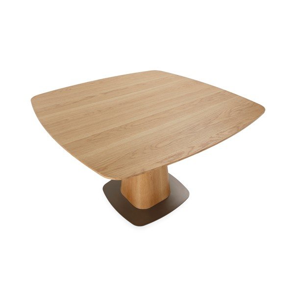 Masă de dining cu aspect de lemn de stejar 120x120 cm Etel – MOME-image-4