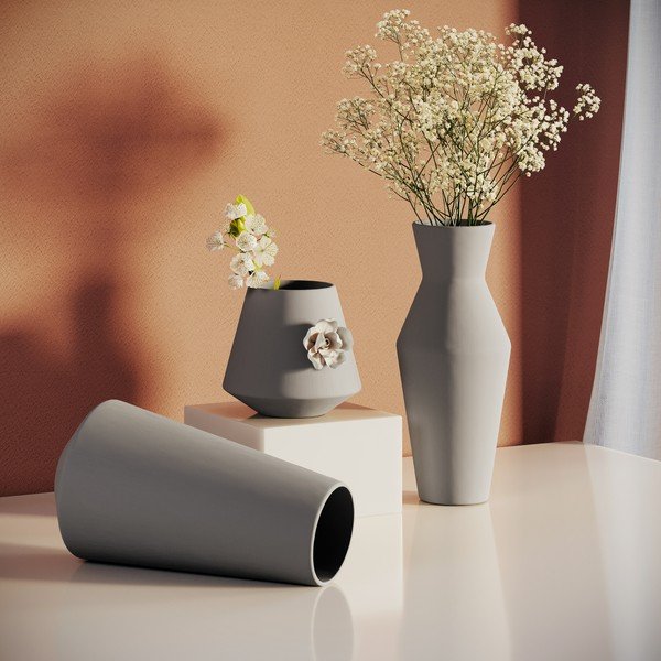 Vază crem din ceramică (înălțime 24 cm) Giara – Restilo-image-2