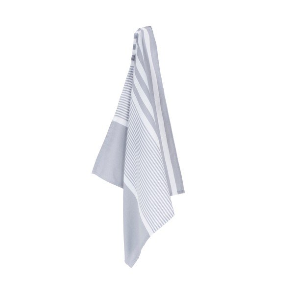 Set 2 șervete de bucătărie cu dungi Walra, 50 x 50 cm, gri 