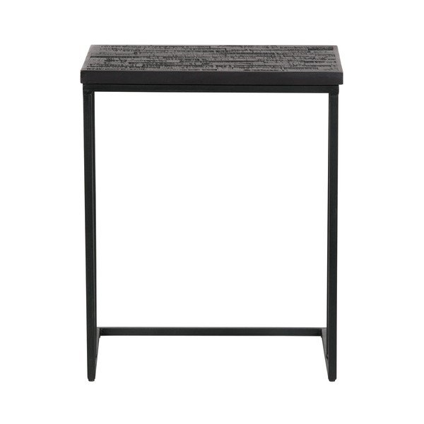 Măsuță auxiliară cu blat din lemn de tec reciclat BePureHome Shape, negru-image-2