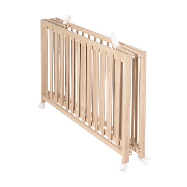 Pătuț pliabil în culoare naturală cu roți 60x120 cm Fold up – Roba-image-3
