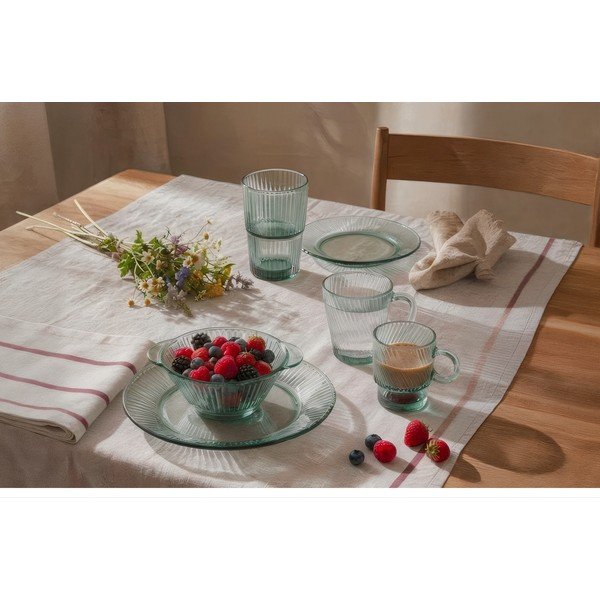 Farfurie verde pentru desert  din sticlă ø 21 cm Verde – Orion-image-1