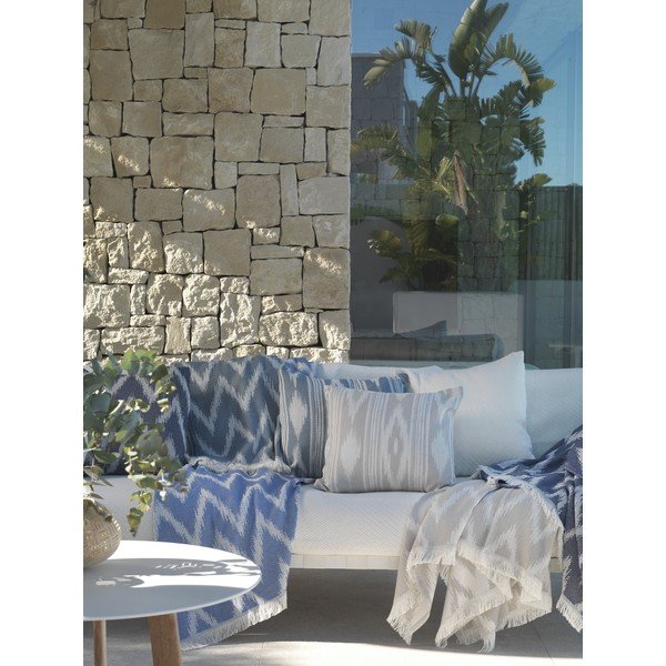 Pătură albastru-închis din amestec de bumbac 140x180 cm Mallorca – Euromant-image-3
