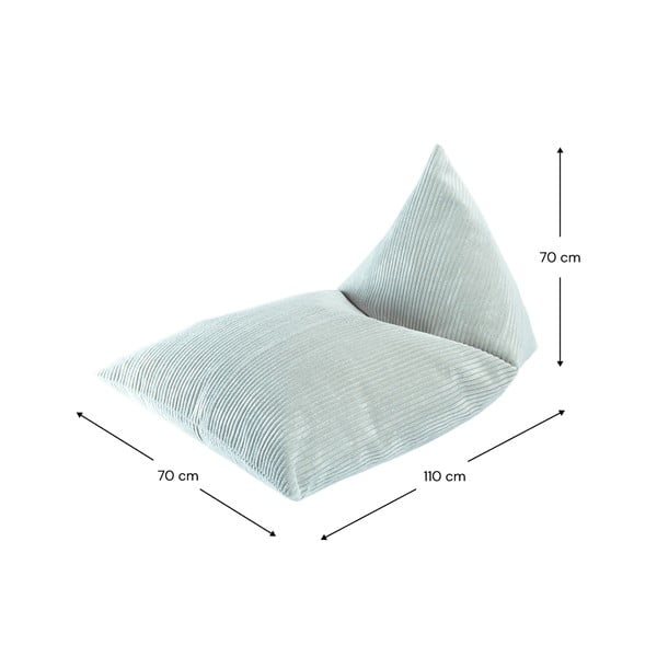 Fotoliu puf pentru copii verde mentă cu tapițerie din catifea reiată Big Lounger – Wigiwama-image-2