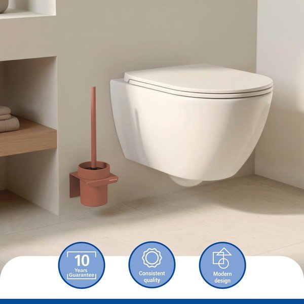 Perie de WC maro autoadezivă cu Turbo-Loc din plastic Lizan – Wenko-image-2
