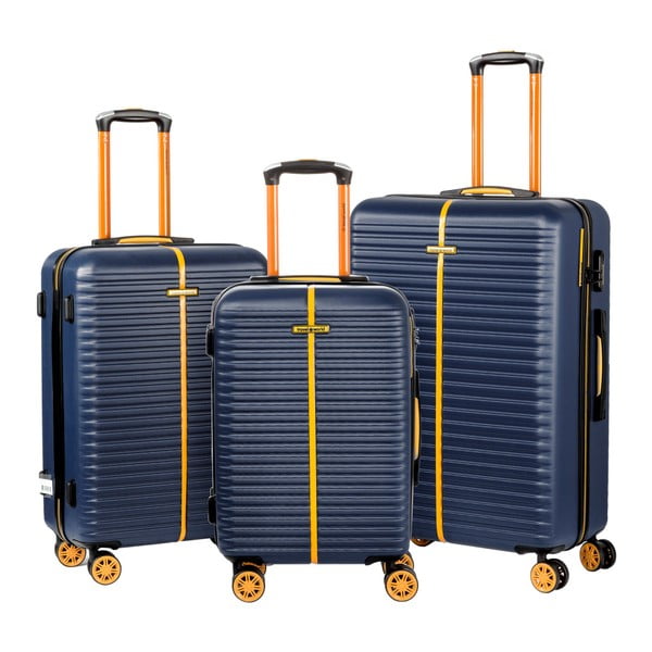 Set 3 valize cu roți Travel World Amazonia, albastru