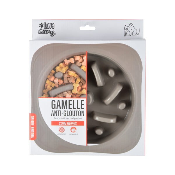 Bol pentru hrănire lentă pentru câini din plastic – Love Story-image-2