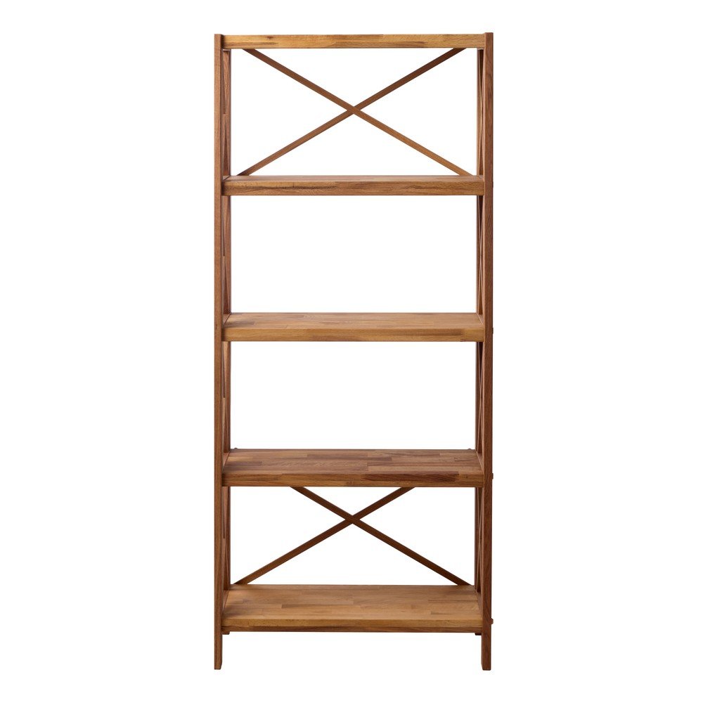 Etajeră în culoare naturală din lemn de stejar 70x161 cm X-Shelf – Unique Furniture