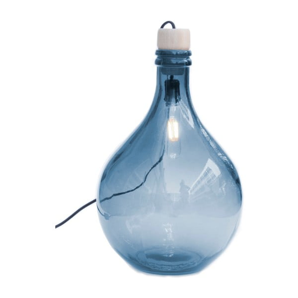 Veioză din sticlă reciclată Surdic Bottle, albastru