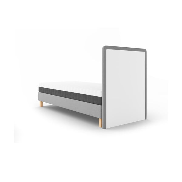 Pat gri deschis tapițat cu somieră 90x200 cm Lotus – Cosmopolitan Design-image-3