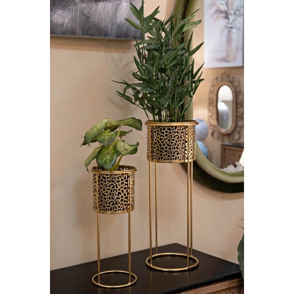 Suporturi pentru flori 2 buc. din metal ø 17 cm (înălțime 46 cm) Nat – Mauro Ferretti-image-1