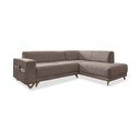 Colțar maro extensibil/cu spațiu de depozitare (cu colț pe partea dreaptă/în formă de ”L”) Classy Sophie – Miuform