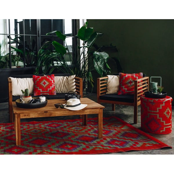 Covor reversibil pentru exterior din plastic reciclat Fab Hab Lhasa Orange & Violet, 120 x 180 cm, violet - portocaliu-image-1