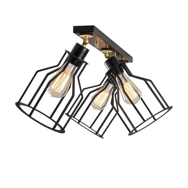 Plafonieră neagră/aurie cu abajur din metal ø 17 cm Alacati – Opviq lights-image-2