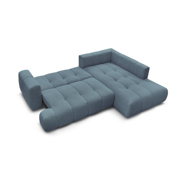 Colțar albastru extensibil/cu spațiu de depozitare (cu colț pe partea dreaptă/în formă de ”L”) Fuji – Bobochic Paris-image-4