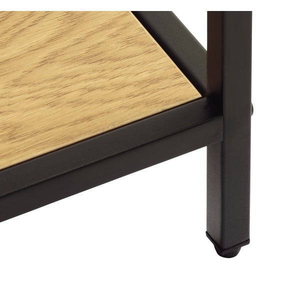 Bibliotecă neagră/în culoare naturală cu aspect de lemn de stejar 80x180x35 cm Altino – Unique Furniture-image-3