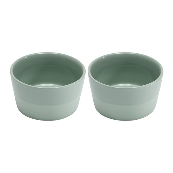 Set 2 boluri pentru copt din ceramică Ladelle Dipped, Ø 11 cm, verde pastel