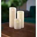 Set 3 lumânări cu LED DecoKing Subtle Sweet, înălțime 10, 15 și 20 cm