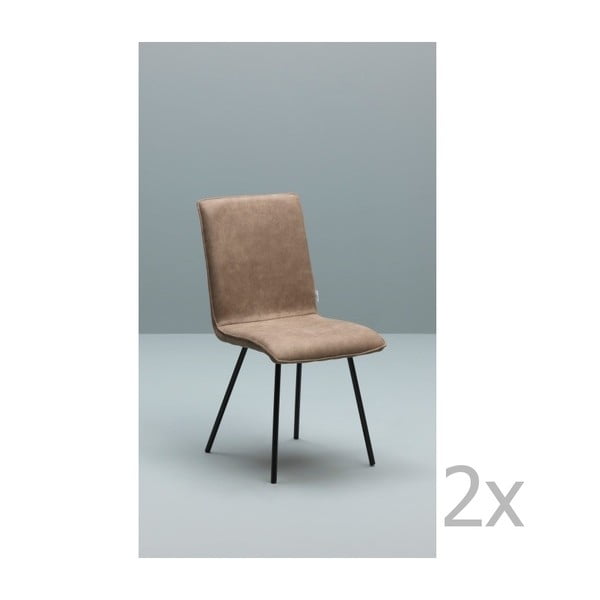 Set 2 scaune Design Twist Moen, maro deschis