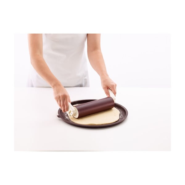 Tavă rotundă din silicon pentru pizza Lékué Pizza, ⌀ 36 cm, maro-image-2