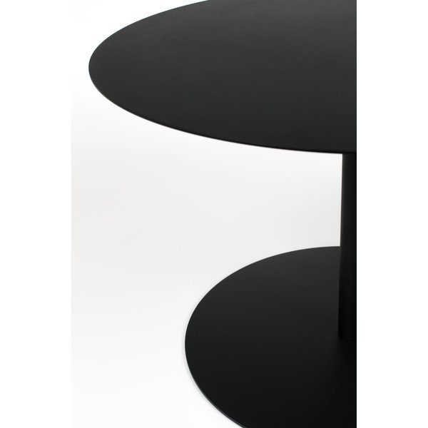 Măsuță de cafea neagră rotundă din metal ø 60 cm Snow – Zuiver-image-3