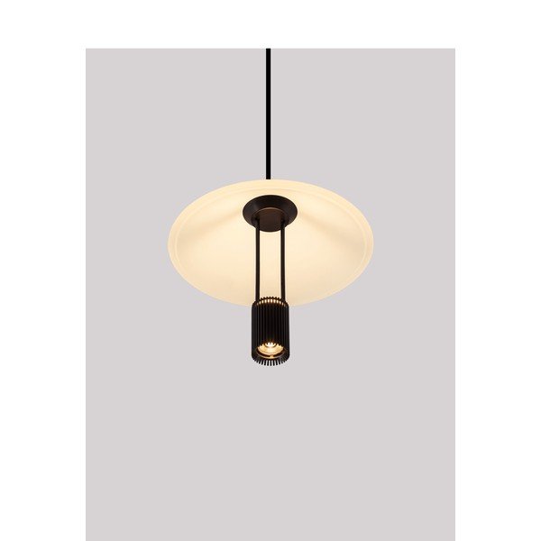 Lustră negru-mat LED din aluminiu cu abajur din sticlă acrilică ø 22 cm Anafi – Nova Luce-image-2