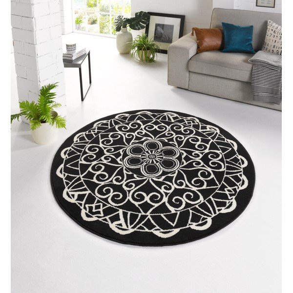 Covor rotund Zala Living Capri, ø 140 cm, negru-image-4