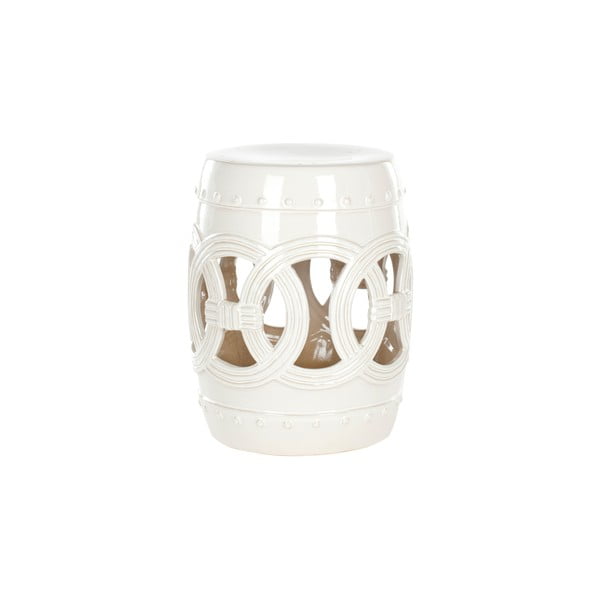 Măsuță din ceramică adecvată pentru exterior Safavieh Antique White, ø 33 cm, alb